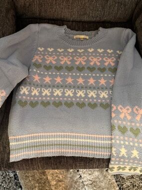 LoveShack Fancy Zaheer Sweater in Blue Skies size Large